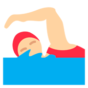 🏊🏼‍♀️ Emoji Mujer Nadando: Tono De Piel Claro Medio en Twitter Twemoji 11.0.