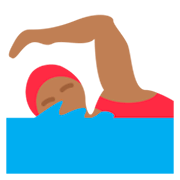 🏊🏾‍♀️ Emoji Schwimmerin: mitteldunkle Hautfarbe Twitter Twemoji 11.0.