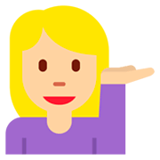 Emoji 💁🏼‍♀️ Donna Con Suggerimento: Carnagione Abbastanza Chiara su Twitter Twemoji 11.0.