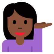 Emoji 💁🏿‍♀️ Donna Con Suggerimento: Carnagione Scura su Twitter Twemoji 11.0.