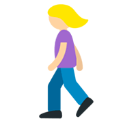 🚶🏼‍♀️ Emoji Mujer Caminando: Tono De Piel Claro Medio en Twitter Twemoji 11.0.