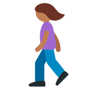🚶🏾‍♀️ Emoji Mujer Caminando: Tono De Piel Oscuro Medio en Twitter Twemoji 11.0.