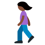 🚶🏿‍♀️ Emoji Mujer Caminando: Tono De Piel Oscuro en Twitter Twemoji 11.0.