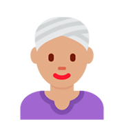 👳🏽‍♀️ Emoji Mujer Con Turbante: Tono De Piel Medio en Twitter Twemoji 11.0.