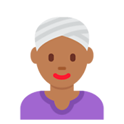 👳🏾‍♀️ Emoji Frau mit Turban: mitteldunkle Hautfarbe Twitter Twemoji 11.0.