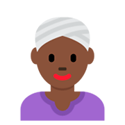 👳🏿‍♀️ Emoji Frau mit Turban: dunkle Hautfarbe Twitter Twemoji 11.0.