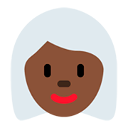 👩🏿‍🦳 Emoji Frau: dunkle Hautfarbe, weißes Haar Twitter Twemoji 11.0.