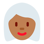 👩🏾‍🦳 Emoji Frau: mitteldunkle Hautfarbe, weißes Haar Twitter Twemoji 11.0.