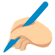✍🏼 Emoji schreibende Hand: mittelhelle Hautfarbe Twitter Twemoji 11.0.