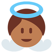 👼🏾 Emoji Bebé ángel: Tono De Piel Oscuro Medio en Twitter Twemoji 11.1.