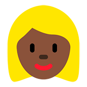 Émoji 👱🏿‍♀️ Femme Blonde : Peau Foncée sur Twitter Twemoji 11.1.