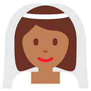 👰🏾 Emoji Person mit Schleier: mitteldunkle Hautfarbe Twitter Twemoji 11.1.