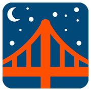 🌉 Emoji Brücke vor Nachthimmel Twitter Twemoji 11.1.