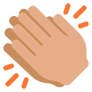 👏🏽 Emoji klatschende Hände: mittlere Hautfarbe Twitter Twemoji 11.1.