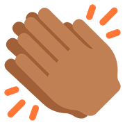 Emoji 👏🏾 Mani Che Applaudono: Carnagione Abbastanza Scura su Twitter Twemoji 11.1.