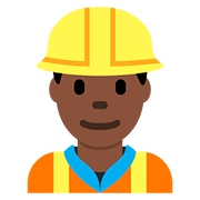 👷🏿 Emoji Trabalhador De Construção Civil: Pele Escura na Twitter Twemoji 11.1.