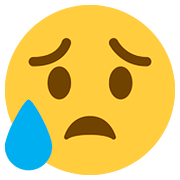 Emoji 😥 Faccina Delusa Ma Sollevata su Twitter Twemoji 11.1.