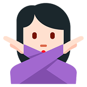 🙅🏻 Emoji Person mit überkreuzten Armen: helle Hautfarbe Twitter Twemoji 11.1.