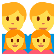👨‍👨‍👧‍👧 Emoji Familie: Mann, Mann, Mädchen und Mädchen Twitter Twemoji 11.1.