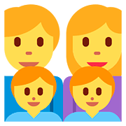 👨‍👩‍👦‍👦 Emoji Familia: Hombre, Mujer, Niño, Niño en Twitter Twemoji 11.1.