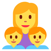 👩‍👦‍👦 Emoji Familia: Mujer, Niño, Niño en Twitter Twemoji 11.1.