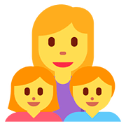 👩‍👧‍👦 Emoji Familia: Mujer, Niña, Niño en Twitter Twemoji 11.1.