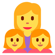 👩‍👧‍👧 Emoji Familia: Mujer, Niña, Niña en Twitter Twemoji 11.1.