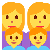 👩‍👩‍👦‍👦 Emoji Familie: Frau, Frau, Junge und Junge Twitter Twemoji 11.1.