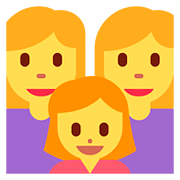 👩‍👩‍👧 Emoji Familia: Mujer, Mujer, Niña en Twitter Twemoji 11.1.