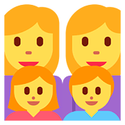 👩‍👩‍👧‍👦 Emoji Familie: Frau, Frau, Mädchen und Junge Twitter Twemoji 11.1.