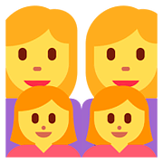 👩‍👩‍👧‍👧 Emoji Familia: Mujer, Mujer, Niña, Niña en Twitter Twemoji 11.1.
