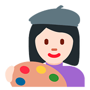 👩🏻‍🎨 Emoji Artista Mujer: Tono De Piel Claro en Twitter Twemoji 11.1.