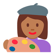 👩🏾‍🎨 Emoji Künstlerin: mitteldunkle Hautfarbe Twitter Twemoji 11.1.