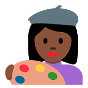 Emoji 👩🏿‍🎨 Artista Donna: Carnagione Scura su Twitter Twemoji 11.1.