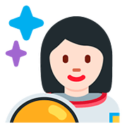 👩🏻‍🚀 Emoji Astronautin: helle Hautfarbe Twitter Twemoji 11.1.