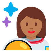 👩🏾‍🚀 Emoji Astronautin: mitteldunkle Hautfarbe Twitter Twemoji 11.1.