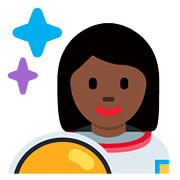 👩🏿‍🚀 Emoji Astronauta Mulher: Pele Escura na Twitter Twemoji 11.1.