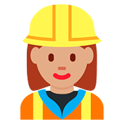 👷🏽‍♀️ Emoji Bauarbeiterin: mittlere Hautfarbe Twitter Twemoji 11.1.