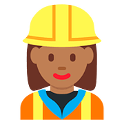 👷🏾‍♀️ Emoji Bauarbeiterin: mitteldunkle Hautfarbe Twitter Twemoji 11.1.