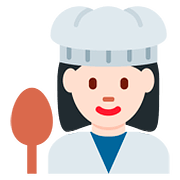 Emoji 👩🏻‍🍳 Cuoca: Carnagione Chiara su Twitter Twemoji 11.1.
