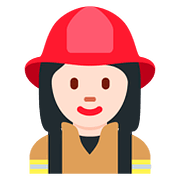👩🏻‍🚒 Emoji Feuerwehrfrau: helle Hautfarbe Twitter Twemoji 11.1.