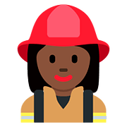 👩🏿‍🚒 Emoji Feuerwehrfrau: dunkle Hautfarbe Twitter Twemoji 11.1.