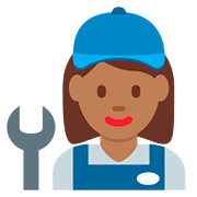 Emoji 👩🏾‍🔧 Meccanico Donna: Carnagione Abbastanza Scura su Twitter Twemoji 11.1.