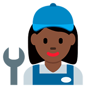 Emoji 👩🏿‍🔧 Meccanico Donna: Carnagione Scura su Twitter Twemoji 11.1.