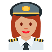 👩🏽‍✈️ Emoji Pilotin: mittlere Hautfarbe Twitter Twemoji 11.1.
