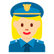 👮🏼‍♀️ Emoji Agente De Policía Mujer: Tono De Piel Claro Medio en Twitter Twemoji 11.1.