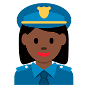 Emoji 👮🏿‍♀️ Poliziotta: Carnagione Scura su Twitter Twemoji 11.1.