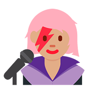 👩🏽‍🎤 Emoji Cantante Mujer: Tono De Piel Medio en Twitter Twemoji 11.1.