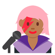 👩🏾‍🎤 Emoji Cantante Mujer: Tono De Piel Oscuro Medio en Twitter Twemoji 11.1.