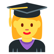 👩‍🎓 Emoji Estudiante Mujer en Twitter Twemoji 11.1.
